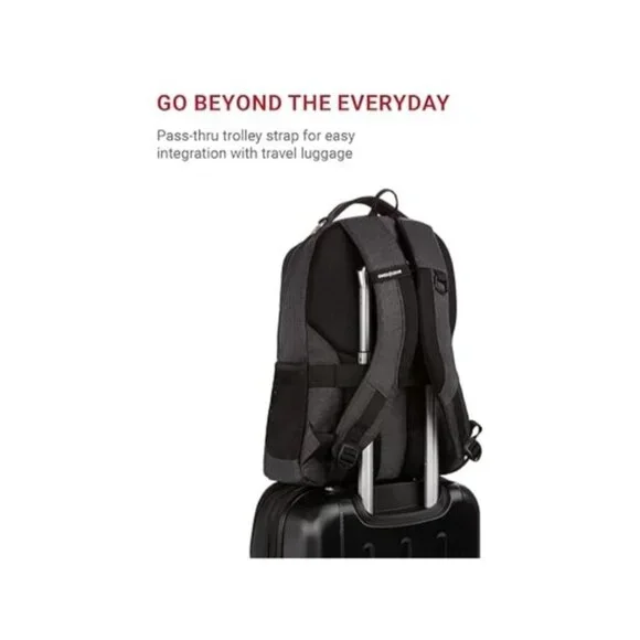 SwissGear Cecil 18" Olive Laptop Backpack With Padded Laptop Sleeve & Organizer - Picture 4 of 8